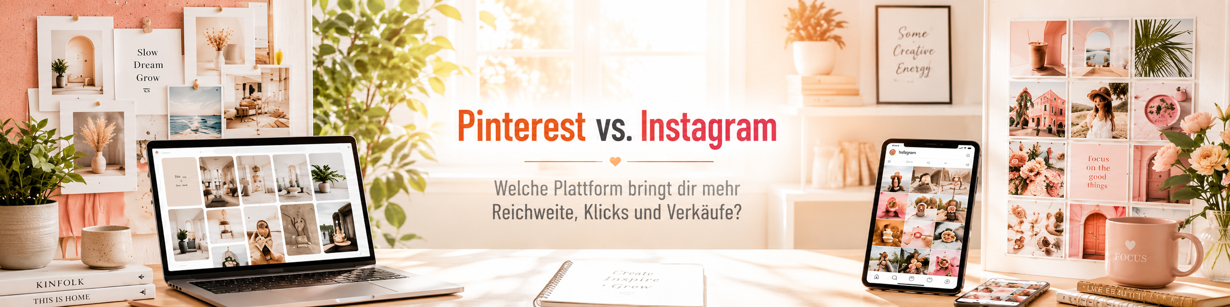 Titelbild Pinterest vs Instagram