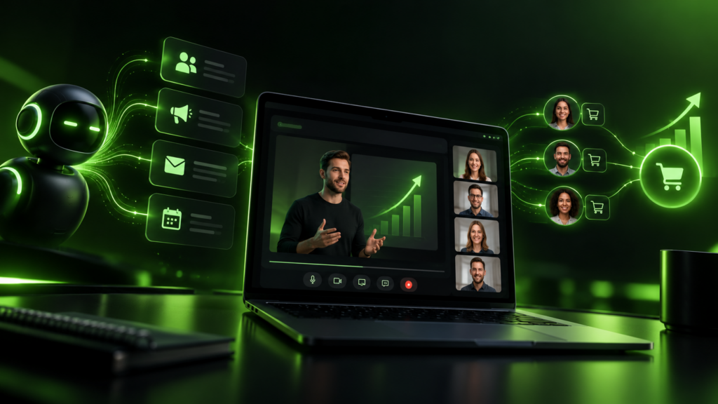 Webbyloop KI-Webinar-Software mit automatisierter Verkaufspräsentation, digitalem Assistenten und KI-gestützter Verkaufsautomatisierung
